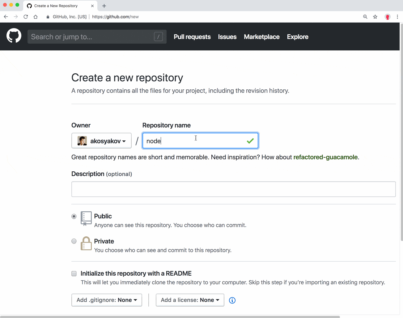 How to create a new project on GitHub and then open it in Gitpod