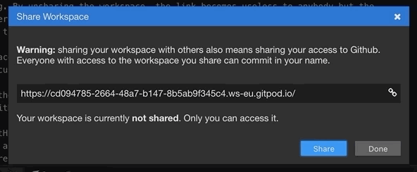 Share Running Workspace Prompt